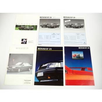 Renault 21 4x Prospekt 2x Preisliste 1989/92
