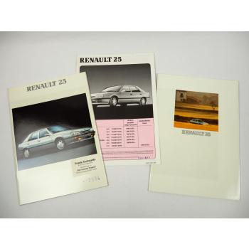 Renault 25 2x Prospekt Preisliste 1989/90