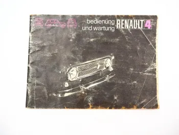 Renault 4 PKW Lieferwagen Fourgonnette Betriebsanleitung Bedienungsanleitung 1972