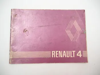 Renault 4 TL GTL F4 F6 Betriebsanleitung Bedienungsanleitung 1980