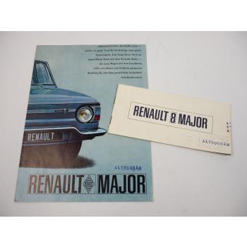Renault 8 Major PKW 2x Prospekt 1970er Jahre