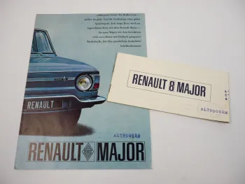 Renault 8 Major PKW 2x Prospekt 1970er Jahre