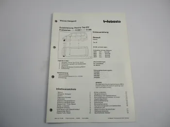 Renault Espace Typ JE Einbauanleitung Webasto Thermo Top Z/C-B/D Heizung 1997