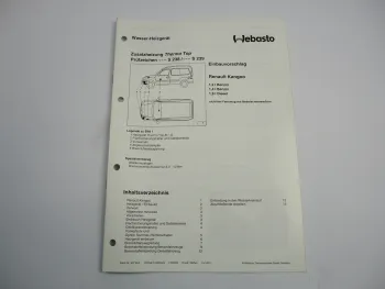 Renault Kangoo Einbauanleitung Webasto Thermo Top Typ BW50 DW50 Heizung 1998