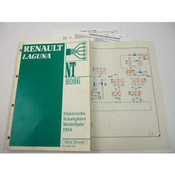 Renault Laguna Modelljahr 1994 elektrische Schaltpläne Werkstatthandbuch