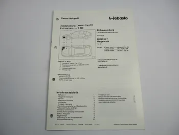 Renault Megane 1,9 dti Einbauanleitung Webasto Thermo Top Z/C-D Heizung 1998