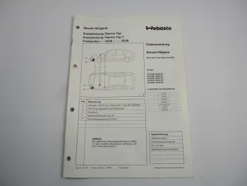 Renault Megane Einbauanleitung Webasto Thermo Top T Typ BW50 DW50 Heizung 1996