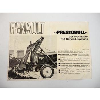 Renault Prestobull Frontlader mit Schnellkupplung Prospekt