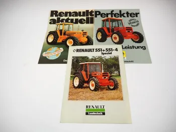 Renault R 351 M - R 1451-4 Traktor 3 Prospekte Technische Daten ca. 80
