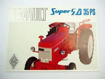 Renault Super 5D 35PS Schlepper Traktor Prospekt 1966