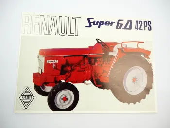 Renault Super 6D 42PS Schlepper Traktor Prospekt 1966