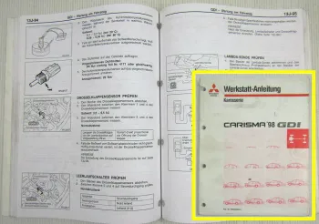 Reparaturanleitung Mitsubishi Carisma GDI 1998 Werkstatthandbuch Nachtrag DA2A