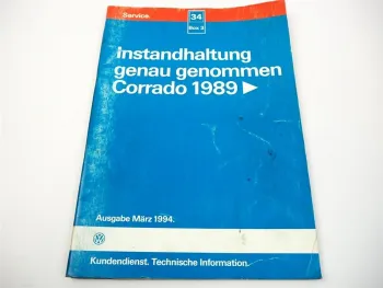 Reparaturleitfaden VW Corrado ab 1989 Instandhaltung Werkstatthandbuch 1997