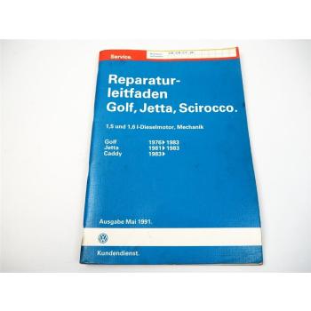 Reparaturleitfaden VW Golf 1 Jetta Caddy 1,5 1,6l Dieselmotor CK CR CY JK