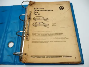 Reparaturleitfaden VW Golf 1 Typ 171 173 Karosserie Maße Hohlraumkonservierung 1974 / 1977