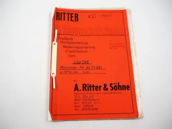 Ritter S66 D/6 Schlepperseilwinde für MB-trac 1000 Betriebsanleitung ETL 1980er