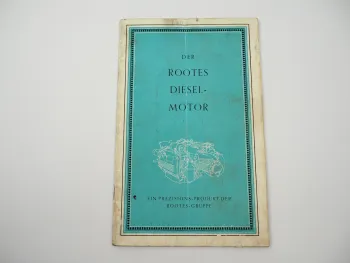 Rootes Dieselmotor 105 PS Zweitakt Technische Beschreibung 1964 für Commer LKW