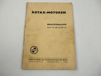 Rotax Stamo 175 200 250 ccm Motor Ersatzteilliste 1961