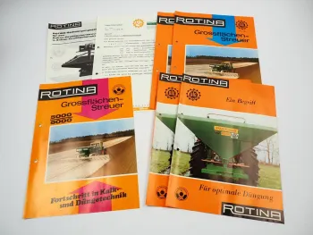 Rotina 650 652 3000 5000N 7000 8000S Düngerstreuer 6x Prospekt Anschreiben 1978