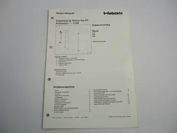 Rover 618 620 623i Einbauanleitung Webasto Thermo Top Z/C-B Heizung 1997