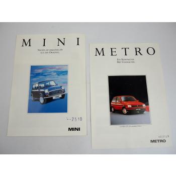 Rover Mini Metro Technische Daten Farben Ausstattung 2x Prospekt 1990