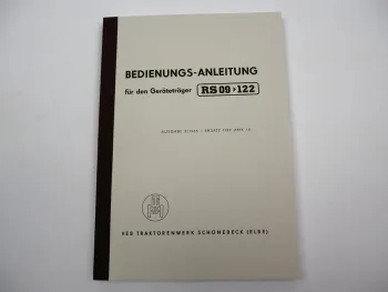 RS 09 / GT 122 Geräteträger Bedienungsanleitung 2/1965