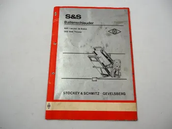 S&S Ballenschleuder 1849 für IHC Pressen Anbauanleitung Ersatzteilliste 1974