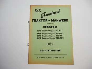 S&S Standard Mähwerk für Deutz Bauernschlepper F1L 514 F2L 612 Ersatzteilliste