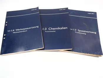 Saab 9000 900 9-3 9-5 2002 Werkstattausrüstung Spezialwerkzeug Chemikalien Produktkataloge