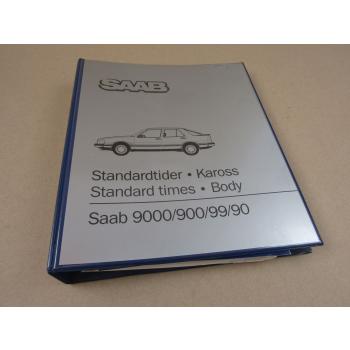 Saab 9000 900 99 90 Werkstatthandbuch Vorgabezeiten 1975-90 Standard times body
