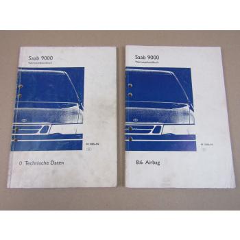 Saab 9000 YS3C Werkstatthandbuch Airbag Daten 1985 - 1994 Reparaturhandbuch