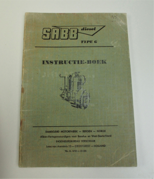 SABB diesel Type G Instructie Boek GL GG GGL GK GS Dieselmotor Boot 1962