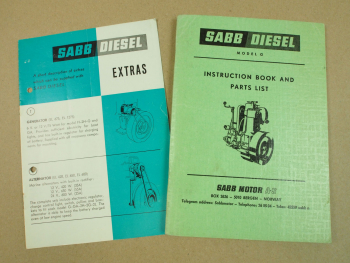 SABB diesel Type G Instruction Book Parts List GG GSP Diesel Engine Boat 1973