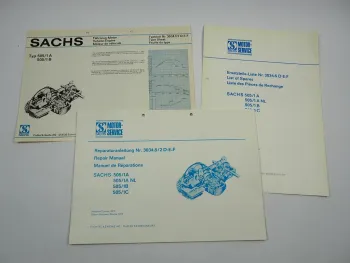 Sachs 505 1 A ANL B C Motor Reparaturanleitung Ersatzteilliste Typenblatt 1970er
