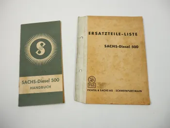 Sachs Diesel 500 Motor Betriebsanleitung Ersatzteilliste 1954/55