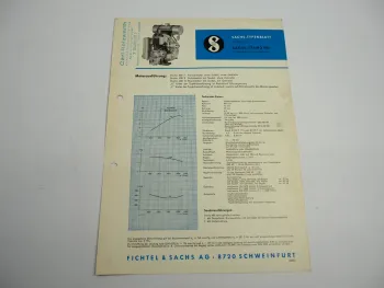 Sachs Stamo 400 F S G Motor 10 PS Typenblatt Technische Daten Maße 1966