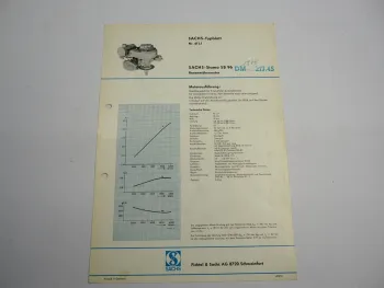 Sachs Stamo SB 96 Rasenmähermotor Typenblatt Technische Daten Maße 1967