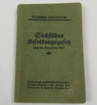 Sächsisches Besoldungsgesetz vom 28. Dezember 1927 Lehrerverein Sonderdruck