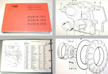 Same Rubin 160 180 200 Schlepper Ersatzteilliste 2000 Parts Catalogue