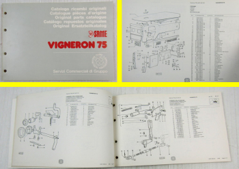 Same Vigneron 75 Schlepper Ersatzteilliste Spare parts List ca. 1988