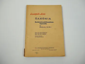 Saxonia A411-461 A541-561 A631-661 Drillmaschine Ersatzteilliste 1962 zb RS09