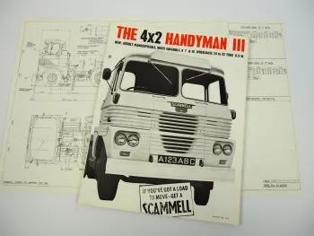 Scammell Handyman III 4x2 tractor truck brochure and drawing 1965