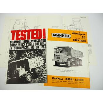 Scammell Himalayan 6x4 30 ton Dump Truck brochure + drawing + test ca 1965