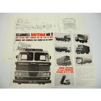 Scammell Routeman MK II 8 wheeler tractor truck brochure and drawing 1963