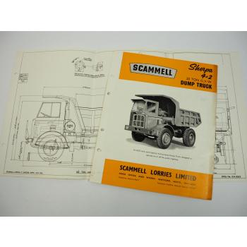 Scammell Sherpa 4x2 20 ton Mk IIIa Dump Truck brochure and drawing 1964