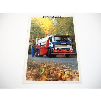 Scania P113 LKW Kipper Ladekran Feuerwehr Betonmischer Sattelzug Prospekt 1989