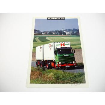 Scania R93 LKW Sattelzug Kühlwagen Kofferaufbau Prospekt 1989