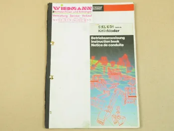 Schaeff SKL831 Serie A Knicklader Bedienungsanleitung Betriebsanleitung 1/1990