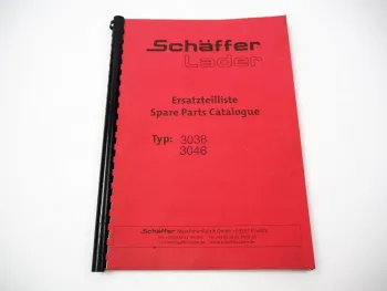 Schäffer 3038 3046 Lader Ersatzteilliste Spare Parts List 2006
