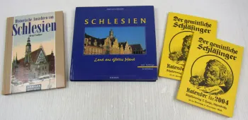 Schlesien + Der gemittliche Schläsinger Kalender + historische Ansichten 4 Büche